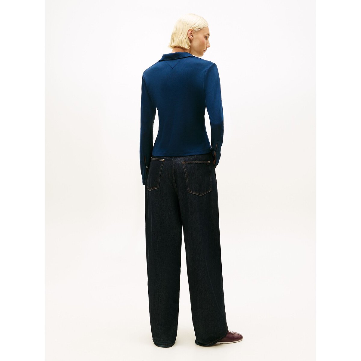 Polo Shirt with Long Sleeves navy, TOMMY HILFIGER