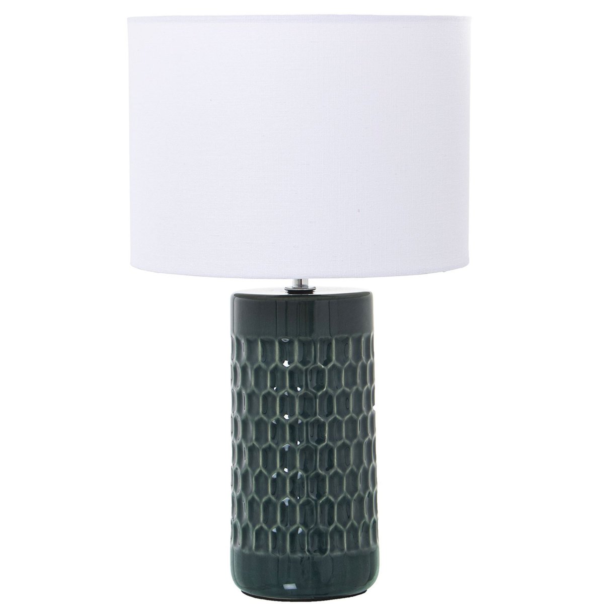 Lampe à poser en céramique bleu et abat-jour blanc 25x25x42cm bleu, WADIGA