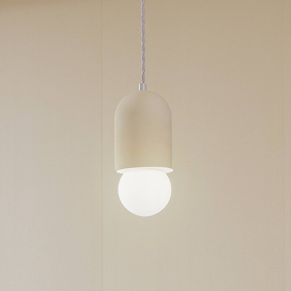 Suspension en plâtre moderne, Nielson beige, blanc, LINDBY