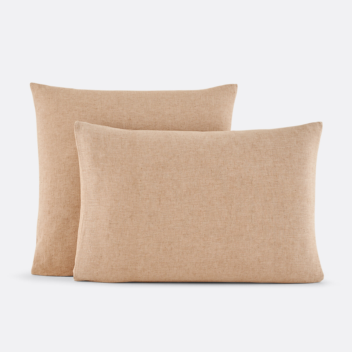 Funda de almohada lisa de algodón y lino lavado, de chambray, JILA beige , LA REDOUTE INTERIEURS