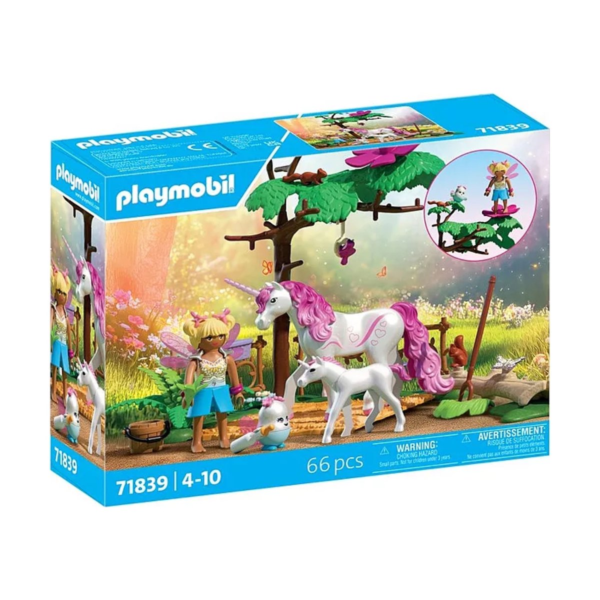 Magic Unicorns Ecurie licorne magique : maman & poulain multicolore, PLAYMOBIL
