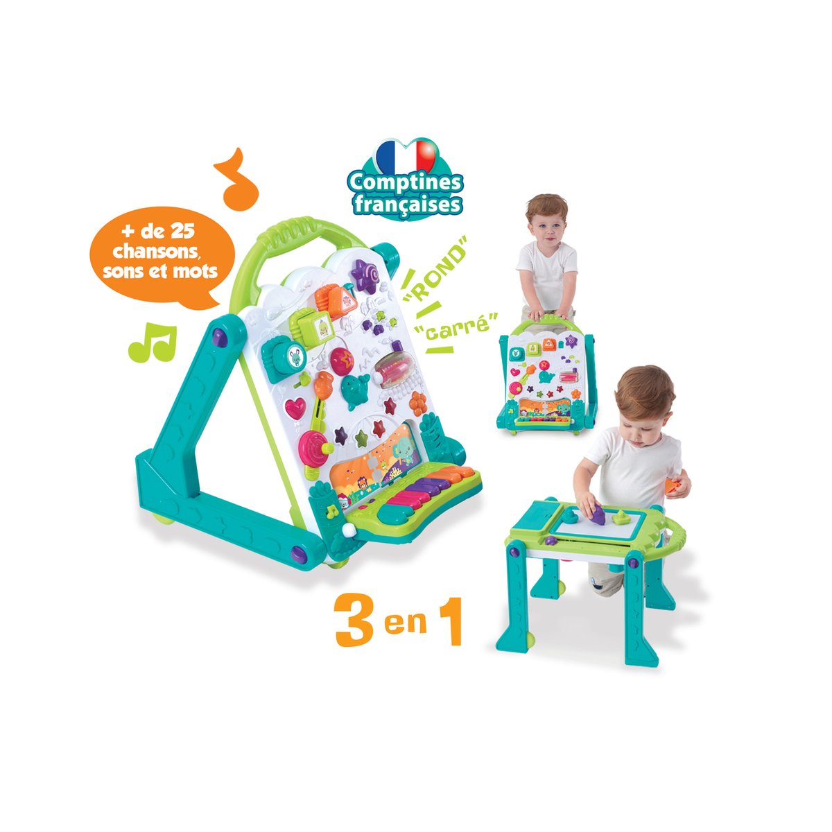 Mon Tableau Trotteur 3 En 1 - 9/18m multicolore, AULDEY TOYS
