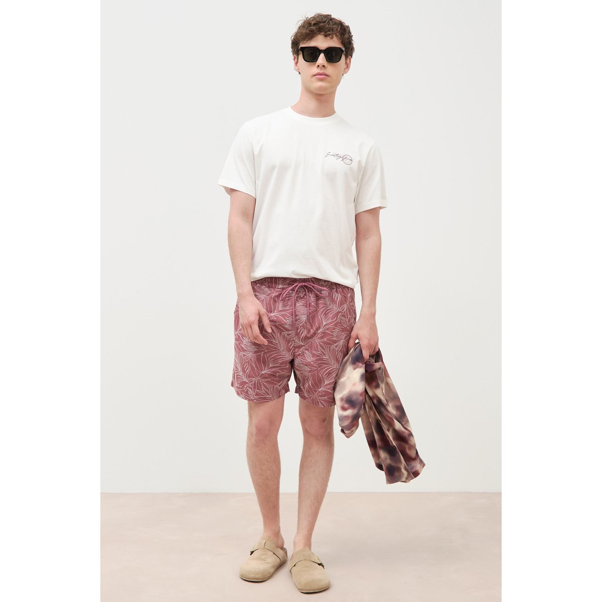 T-shirt en coton ecru, BONOBO