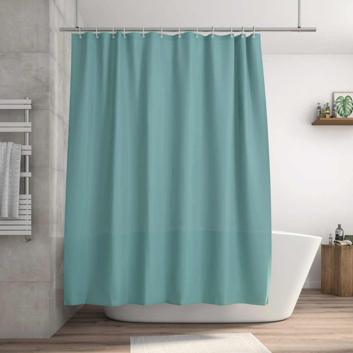 Rideau de douche en polyester, HAPPY bleu, SENSEA