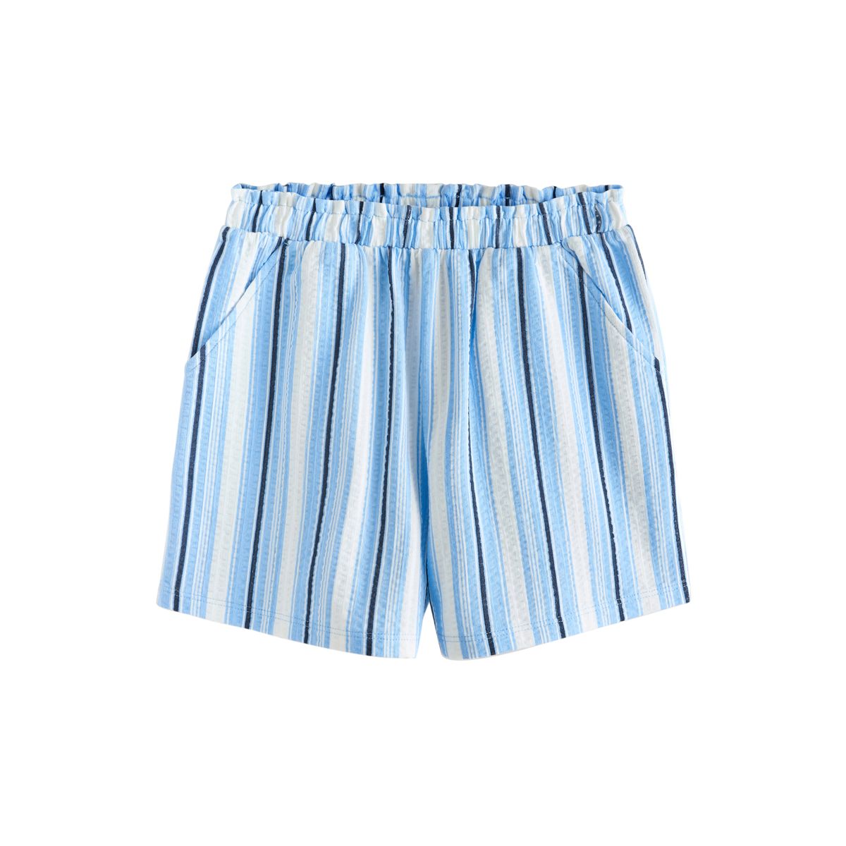 Short texturé rayure bleu/encre, NEXT