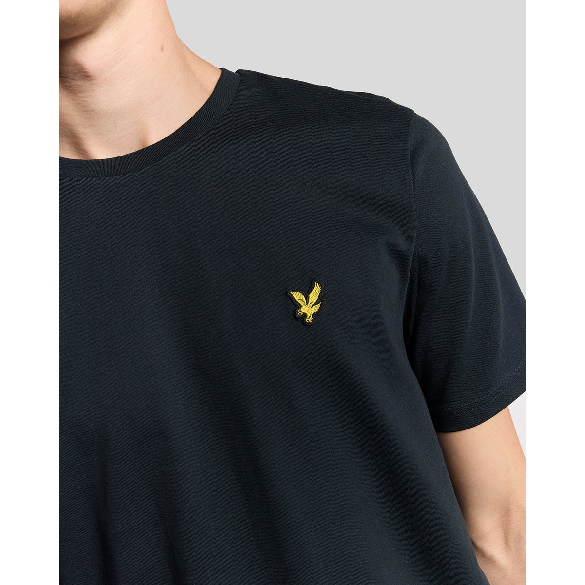 T-shirt en coton col rond bleu foncé marine, LYLE & SCOTT