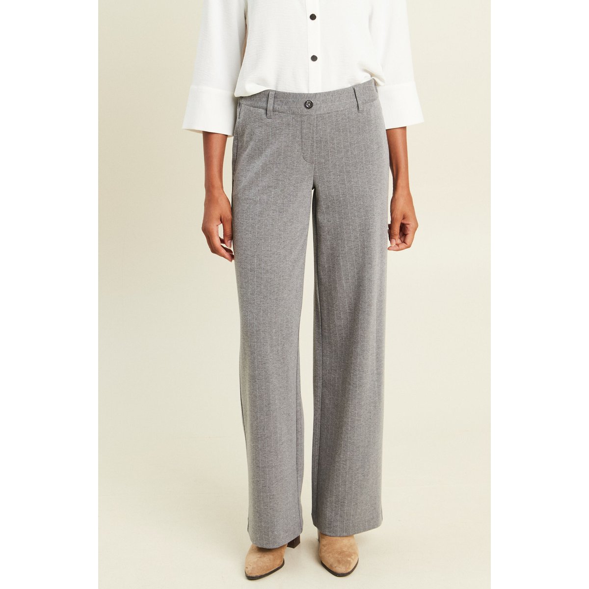 Pantalon loose taille basculée gris, BREAL