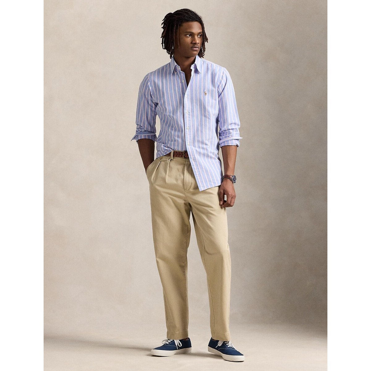 Chemise Oxford à rayures Custom Fit bleu/rose, POLO RALPH LAUREN