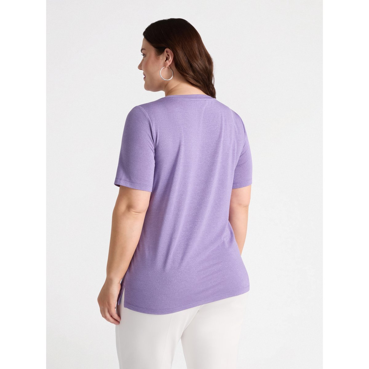 T-shirt bimatière violet, FIORELLA RUBINO