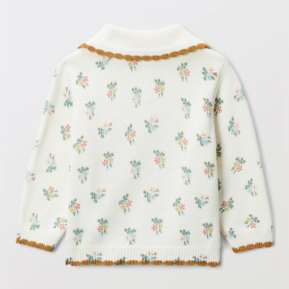 Pull imprimé à col fantaisie contenant de la laine white cap, BOUT'CHOU