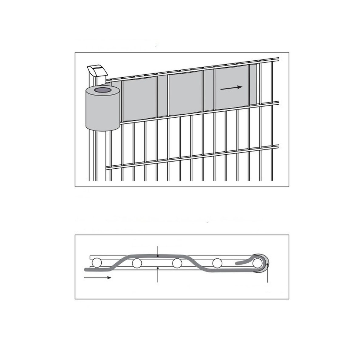 Brise Vue occultant clôture en PVC 450g/m² avec 70 clips de montage gris clair, TOILINUX