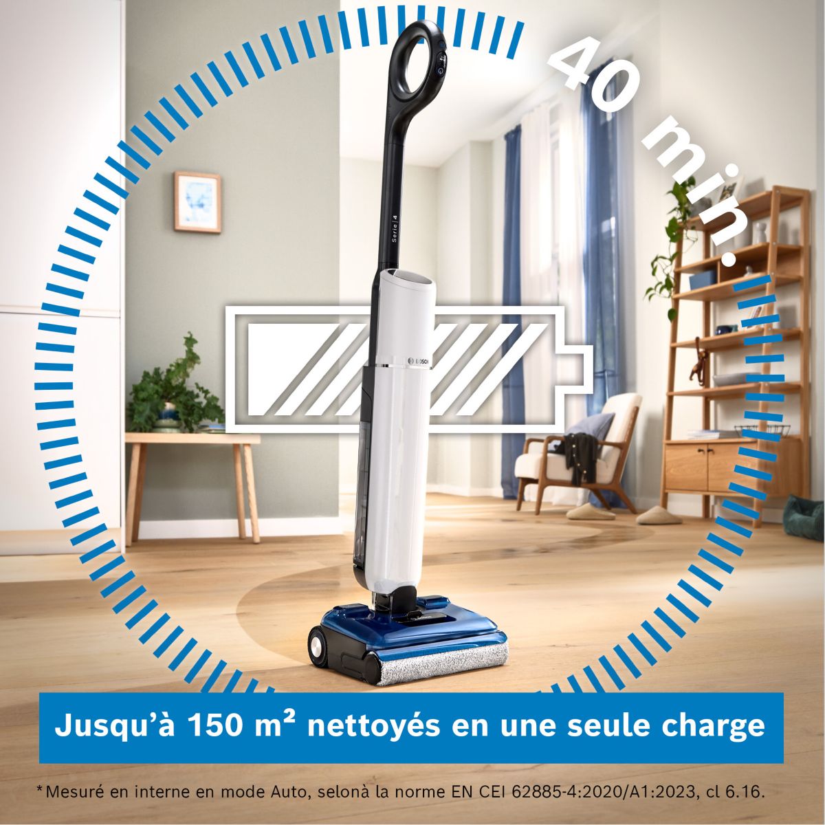 Aspirateur laveur Série 4 BHF41WX couleur unique, BOSCH