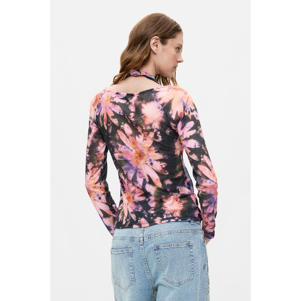 Blouse imprimée à manches longues bleu, DESIGUAL