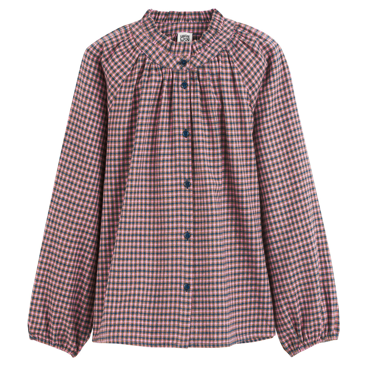 Checked Cotton Shirt in Loose Fit checked, LA REDOUTE COLLECTIONS