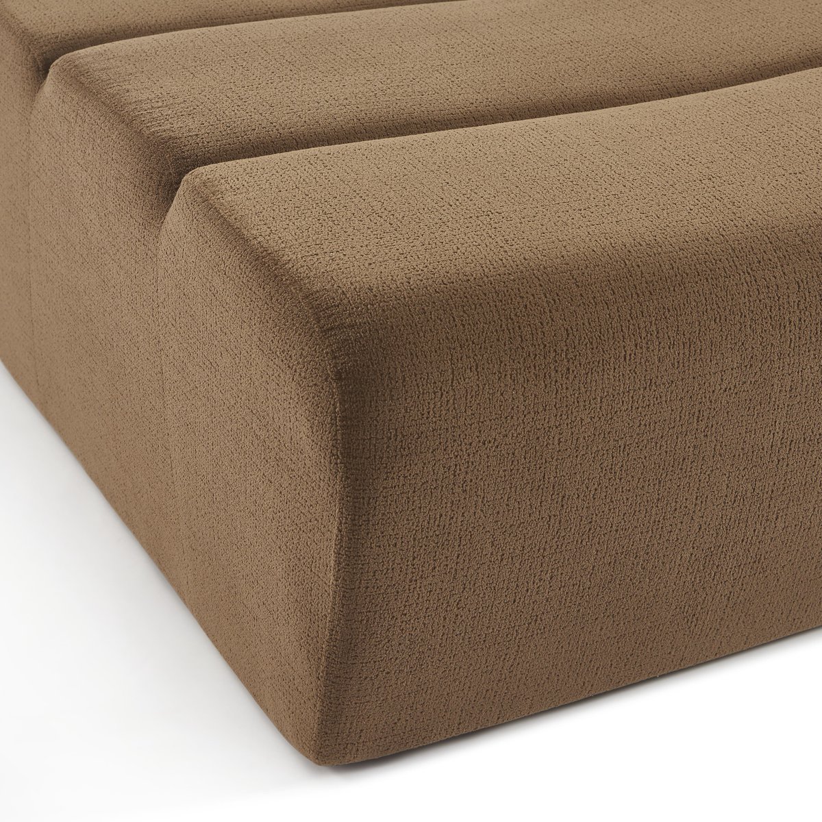 Pouf 1 place en tissu marron, PANTONE