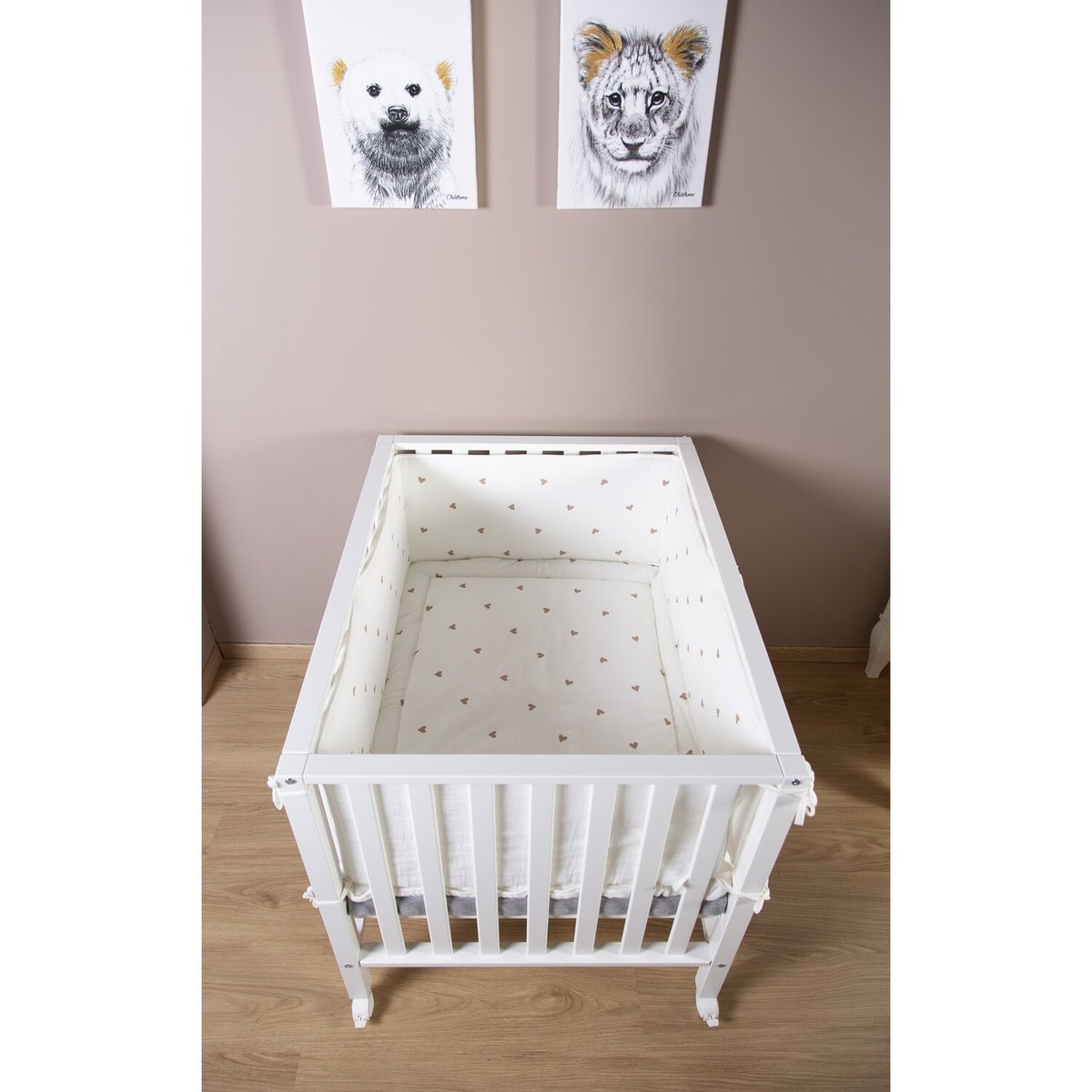 Tapis de parc réversible 75x95 cm cœurs, CHILDHOME