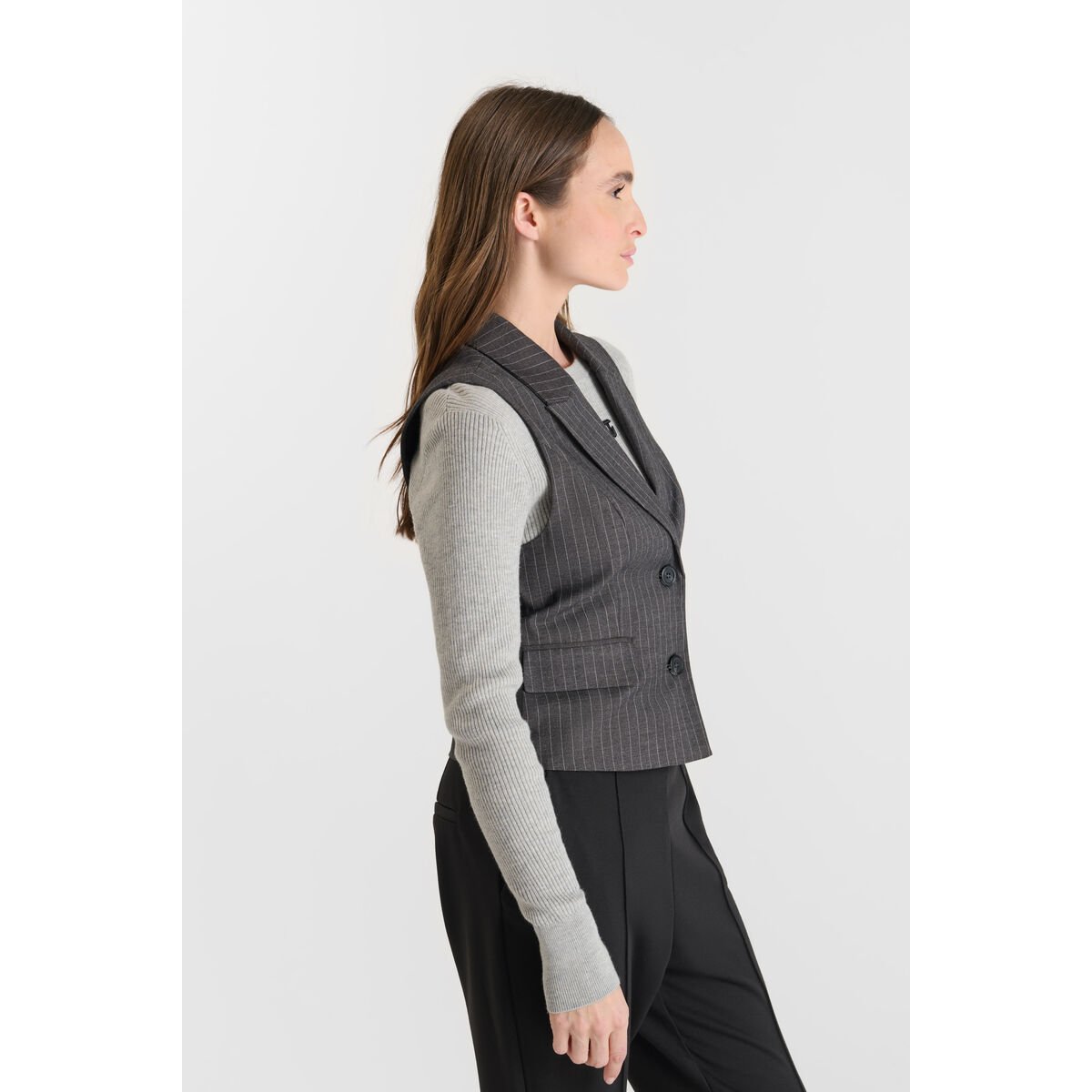 Gilet sans manches ESY grey, LE TEMPS DES CERISES