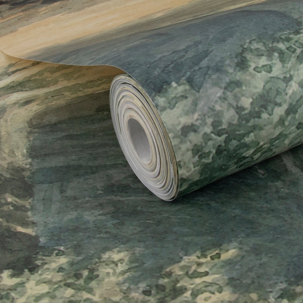 Papier peint panoramique XXL Vallée bucolique vert, ART FOR THE HOME
