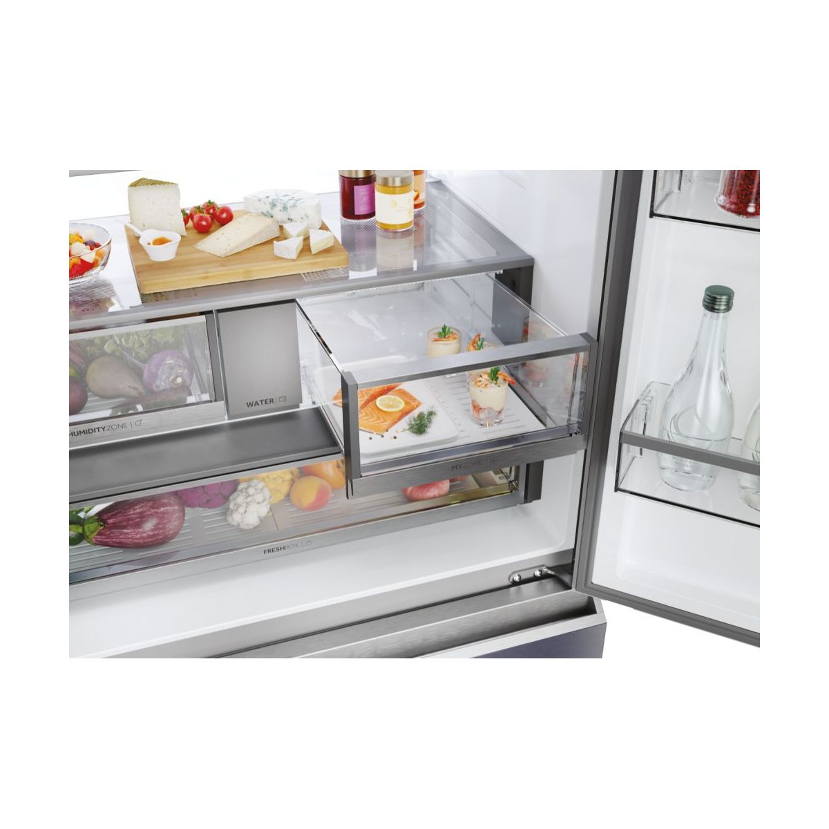 Réfrigérateur multi portes HFR79F19EFGK couleur unique, HAIER
