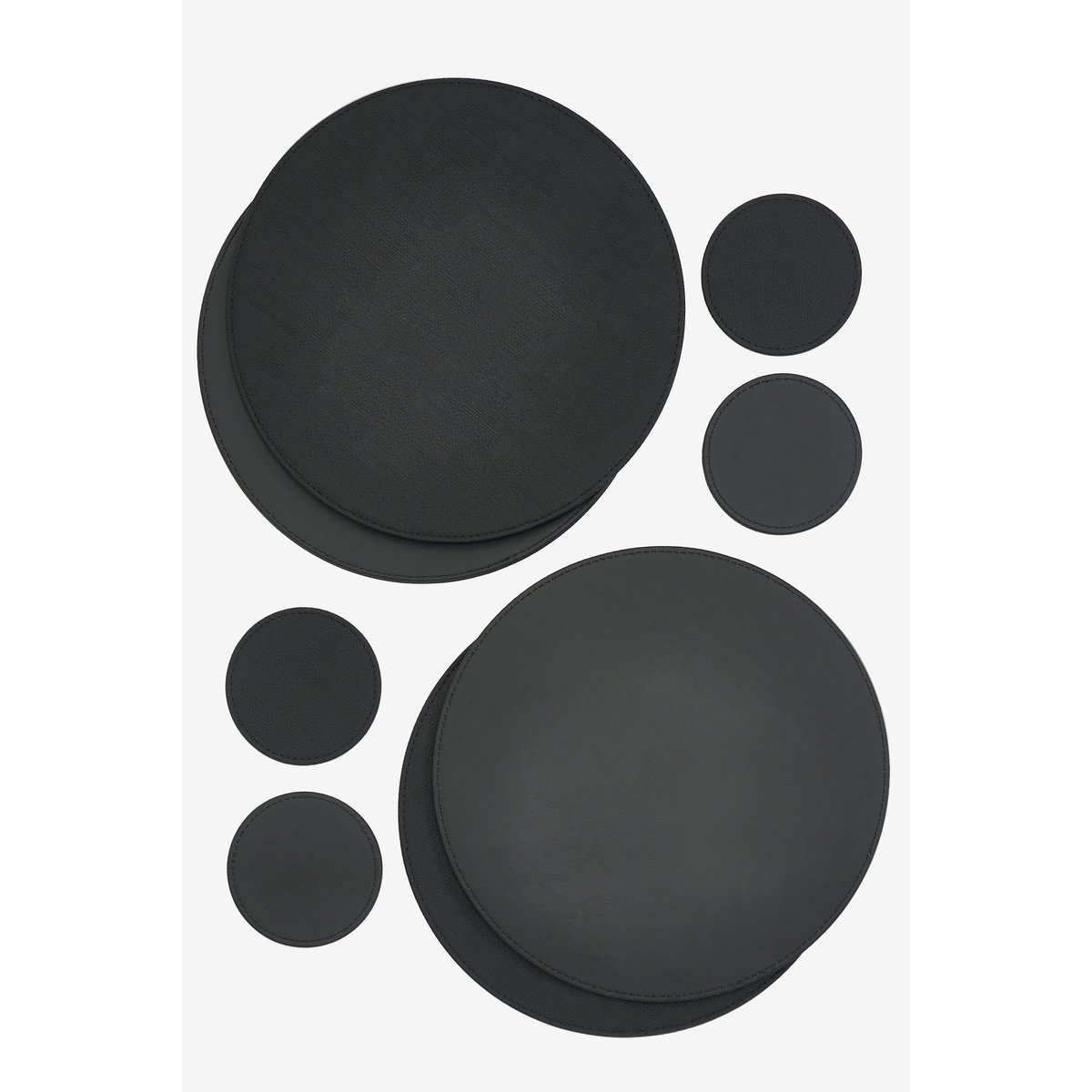 Set de table sous-verre, lot de 4 noir, NEXT