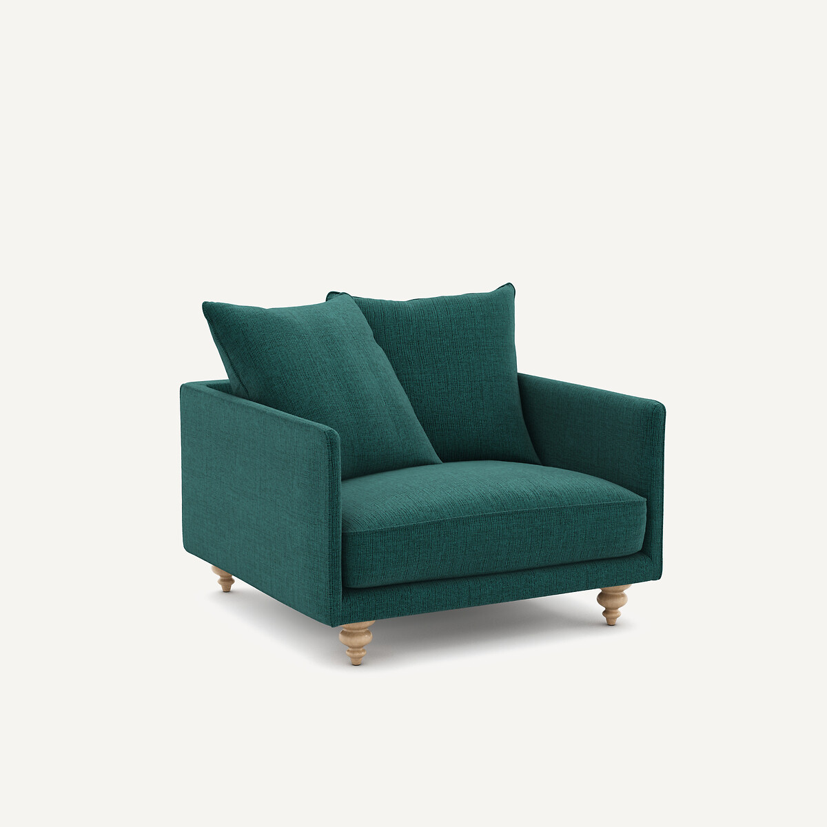 Fauteuil, en toile jaspée, LAZARE vert de minuit, AM.PM