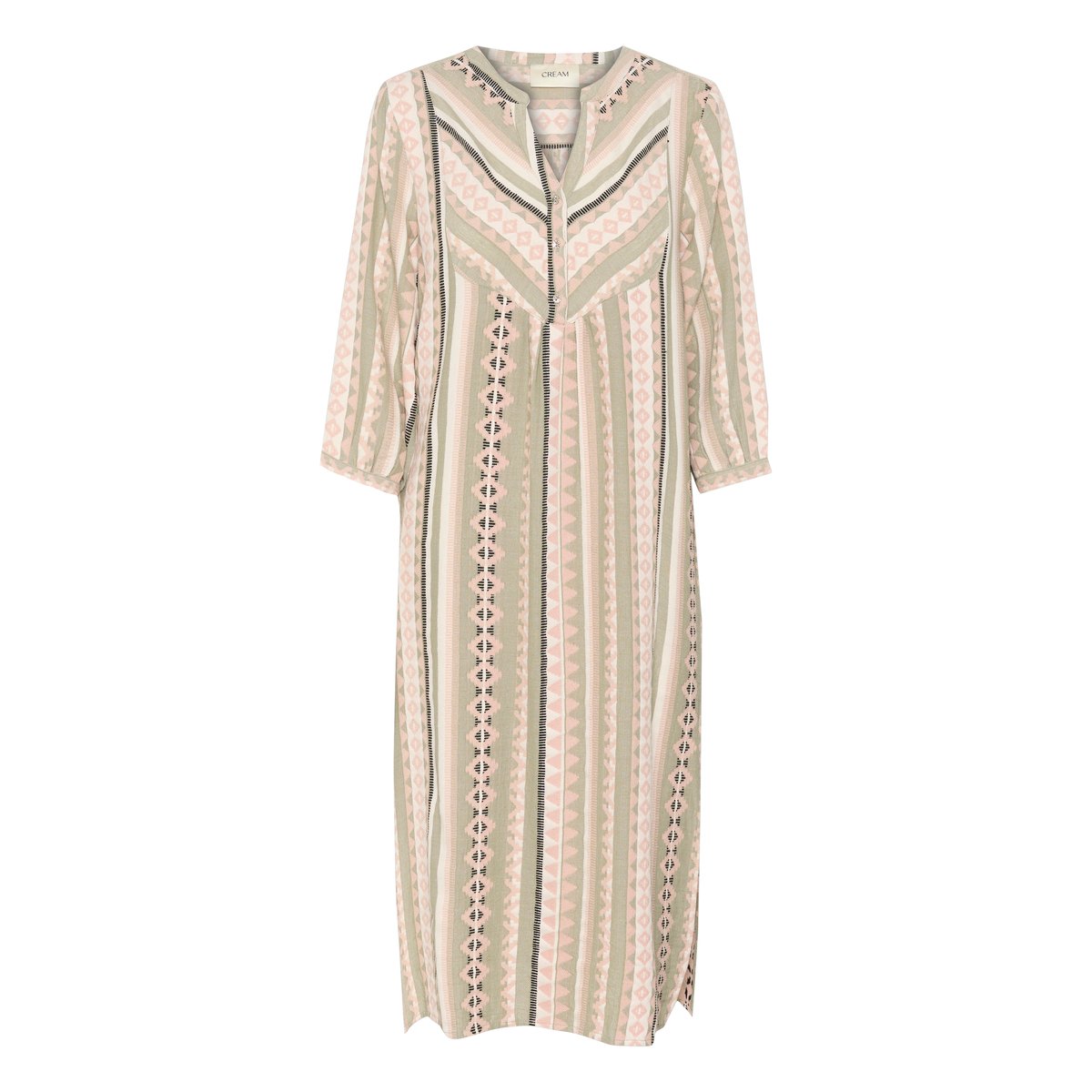 Dress multicolore jacquard tea jaquard, CREAM