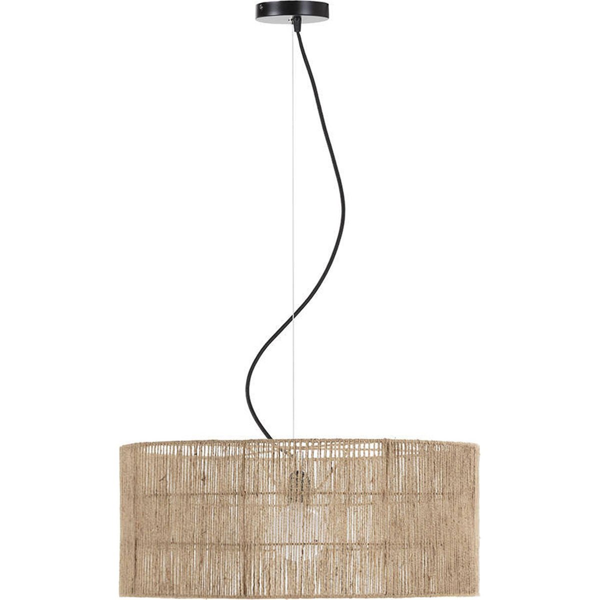 Suspension en jute tressé fait main naturel et noir, RECOLLECTION