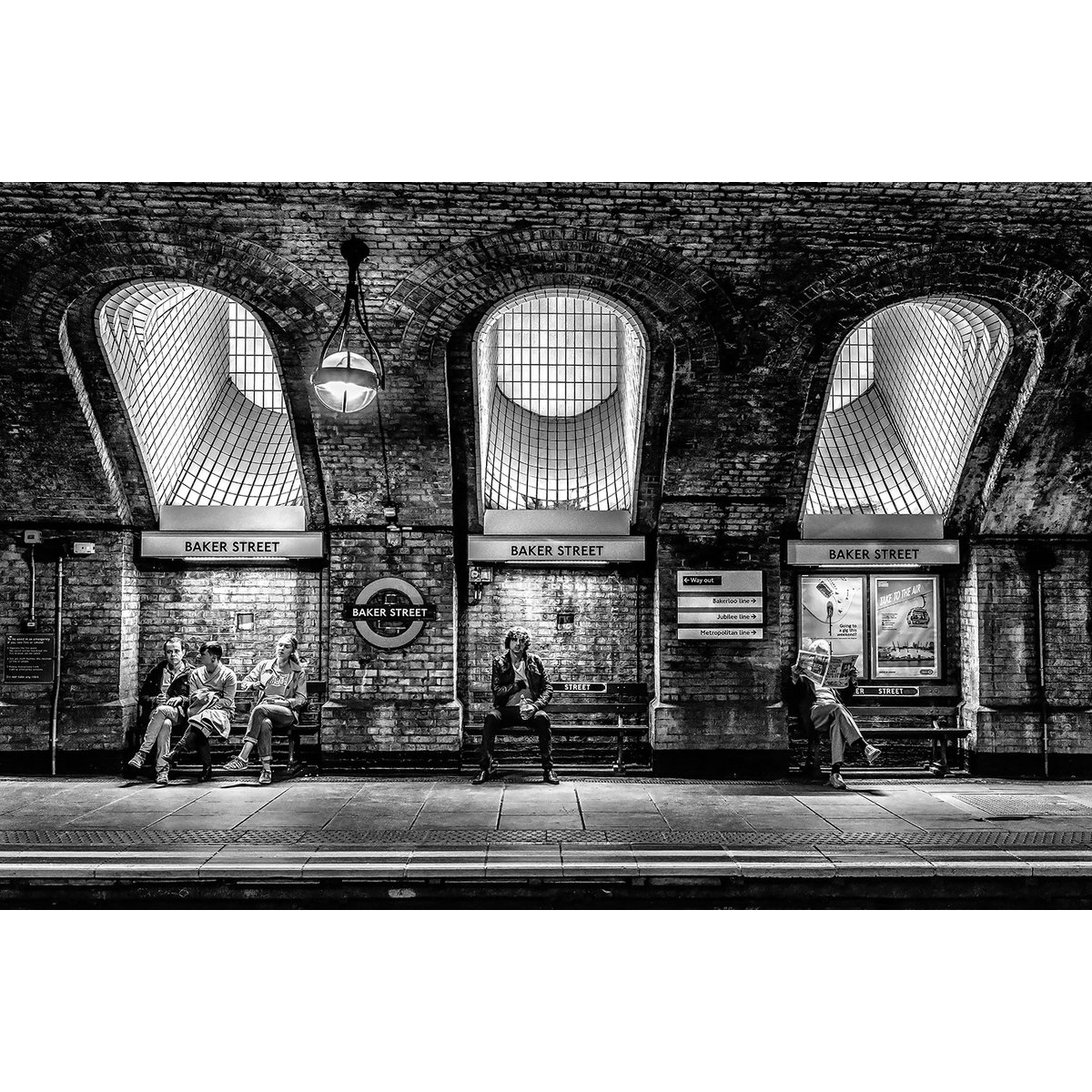 Tableau noir et blanc baker street tableau alu dibond, HEXOA