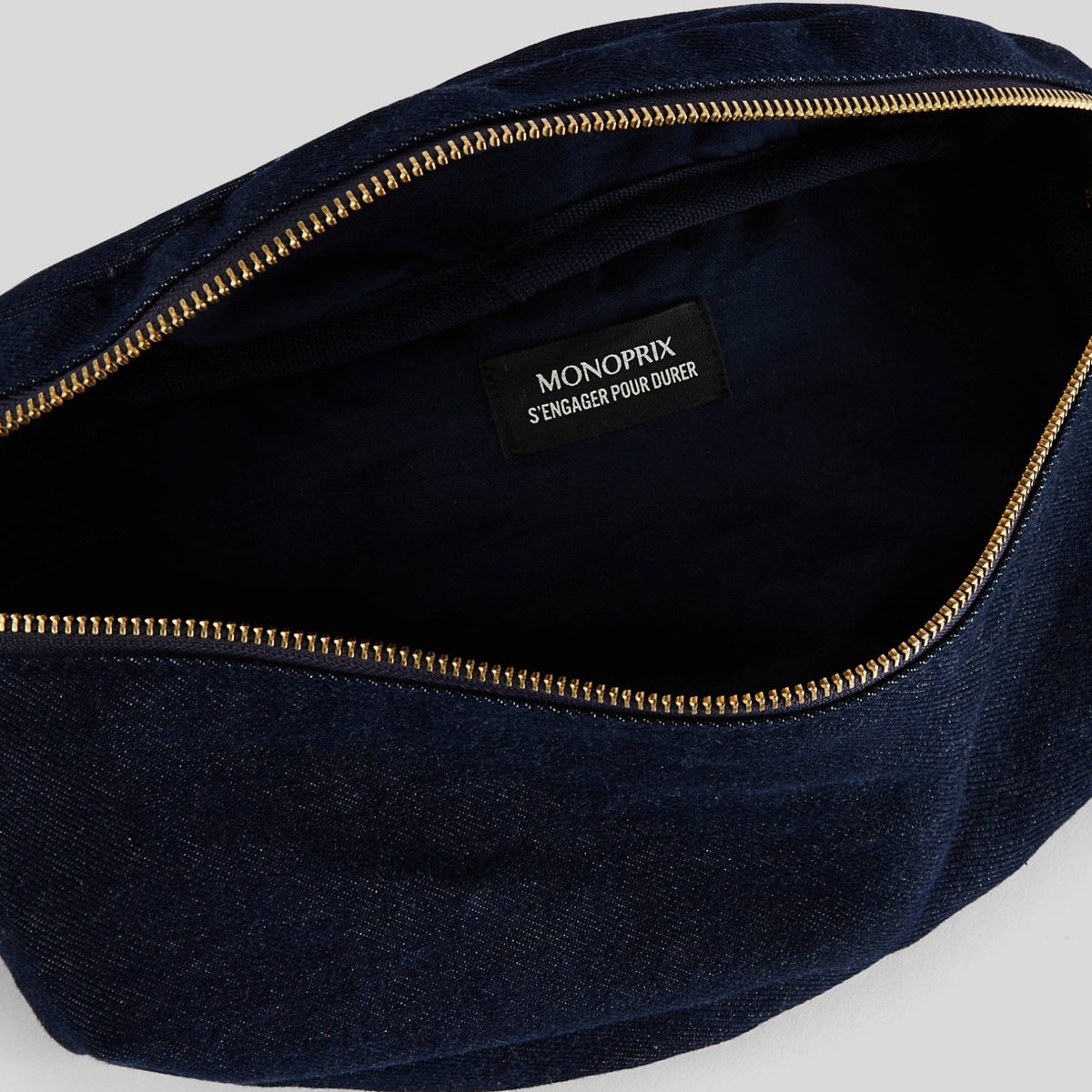 Sac banane denim marine, MONOPRIX