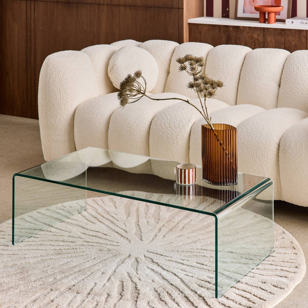 Table basse rectangulaire verre trempé GLINTZ transparent, SWEEEK