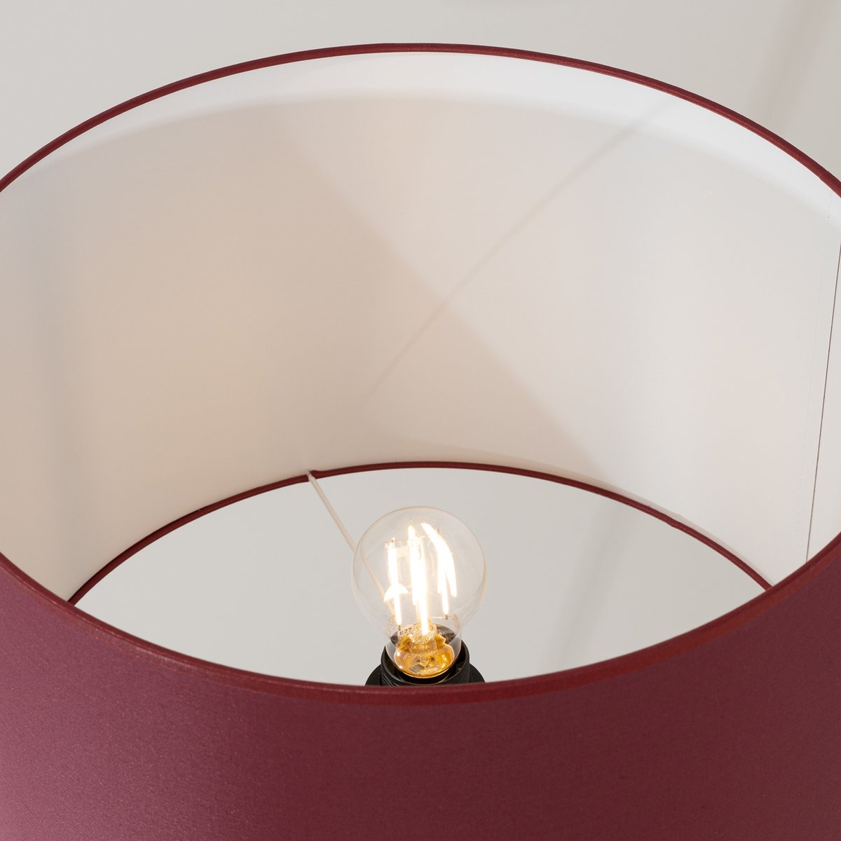 Lampadaire Tissu Bordeaux E27 1 Nevia bordeaux, EDEN