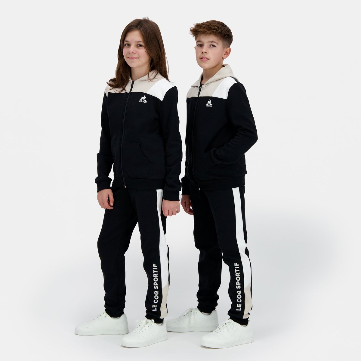 Sweat zippé à capuche Essentiels noir, LE COQ SPORTIF
