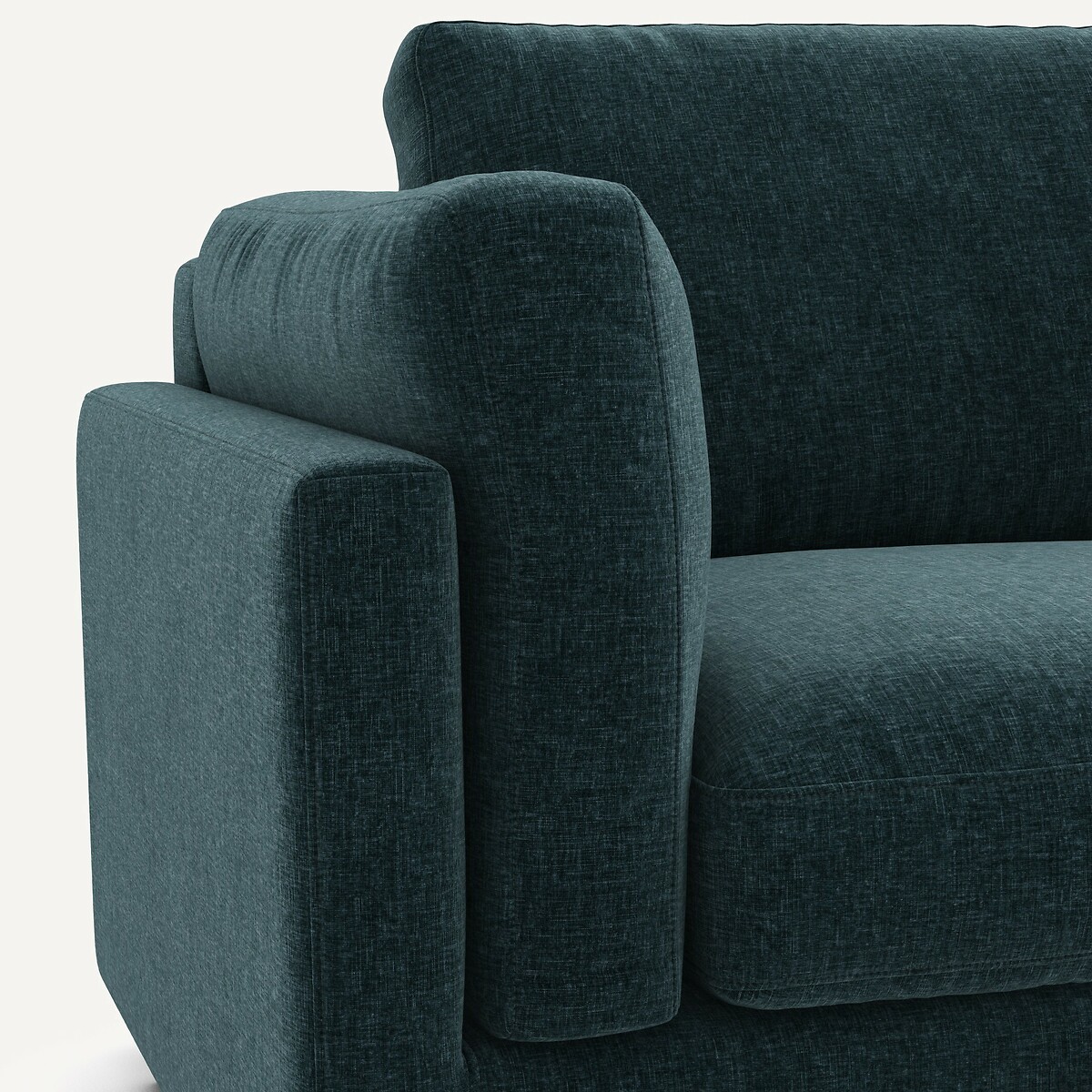 Canapé convertible, en velours chenille, CÉSAR vert sarcelle, AM.PM