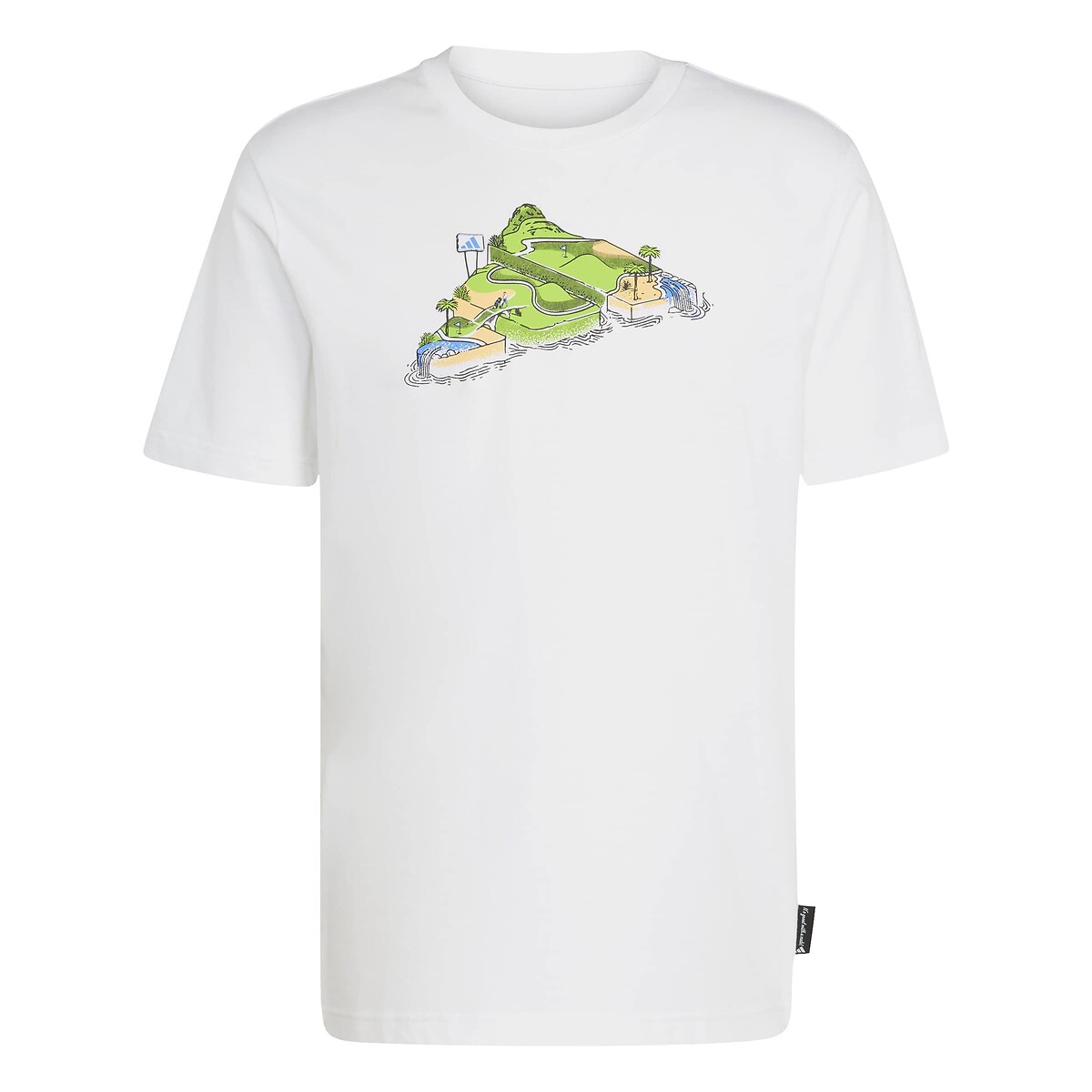 T-shirt col rond manches courtes imprimé blanc, ADIDAS SPORTSWEAR