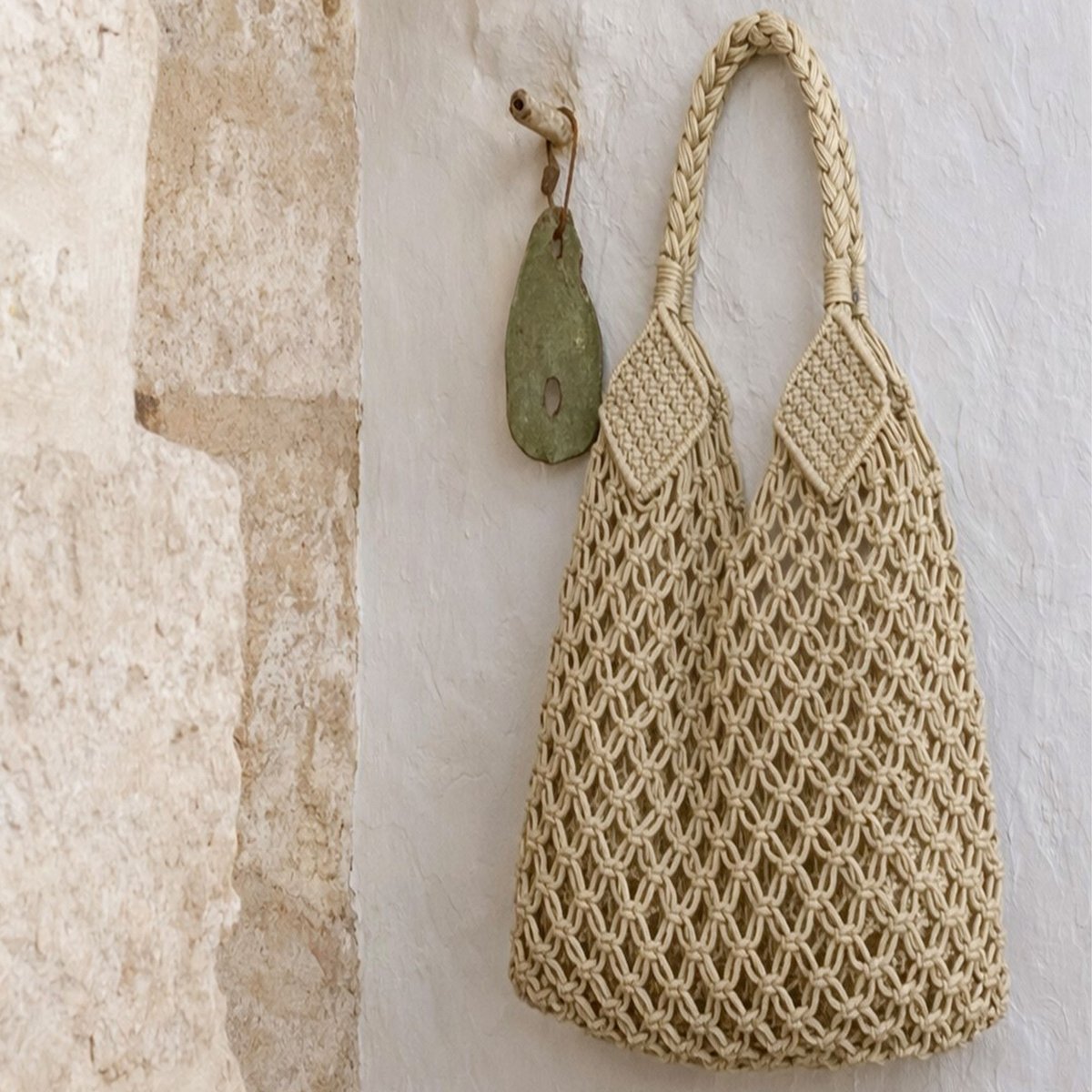 Sac crochet beige 35x66cm beige, WADIGA