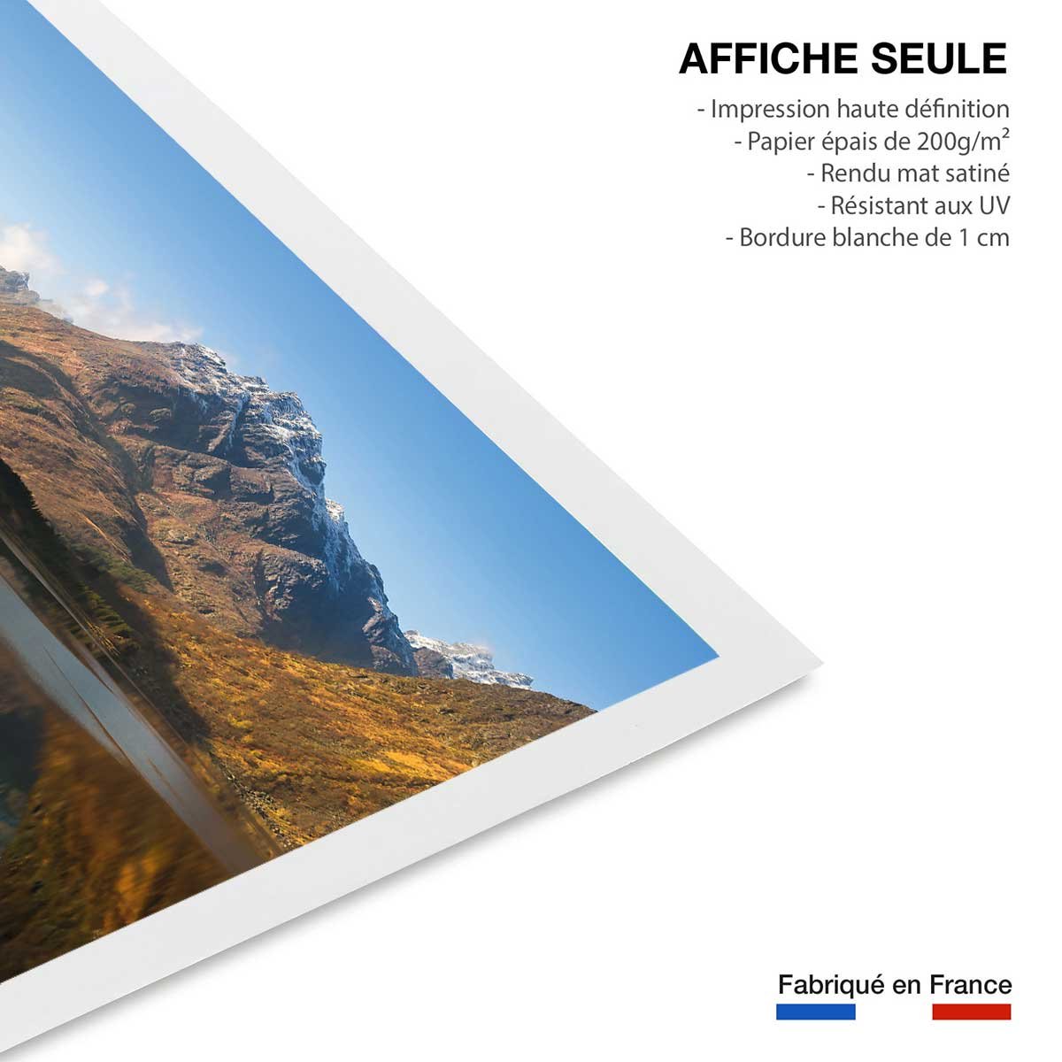 Affiche montagne et lac, l île lofoten affiche seule, HEXOA