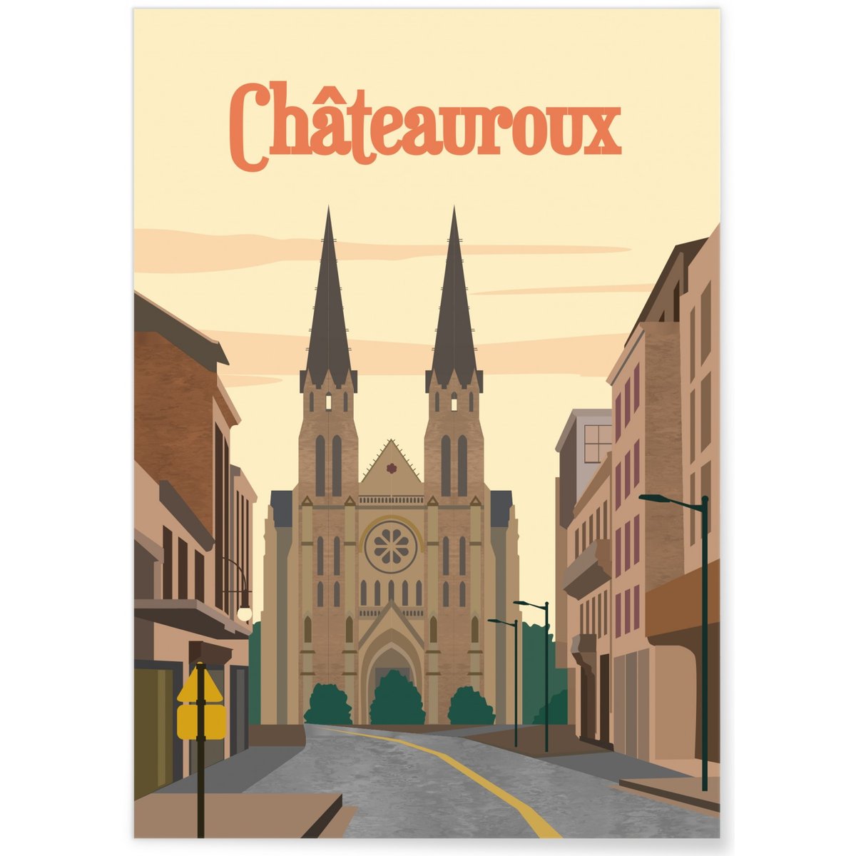 Affiche ville Châteauroux blanc, L'AFFICHERIE