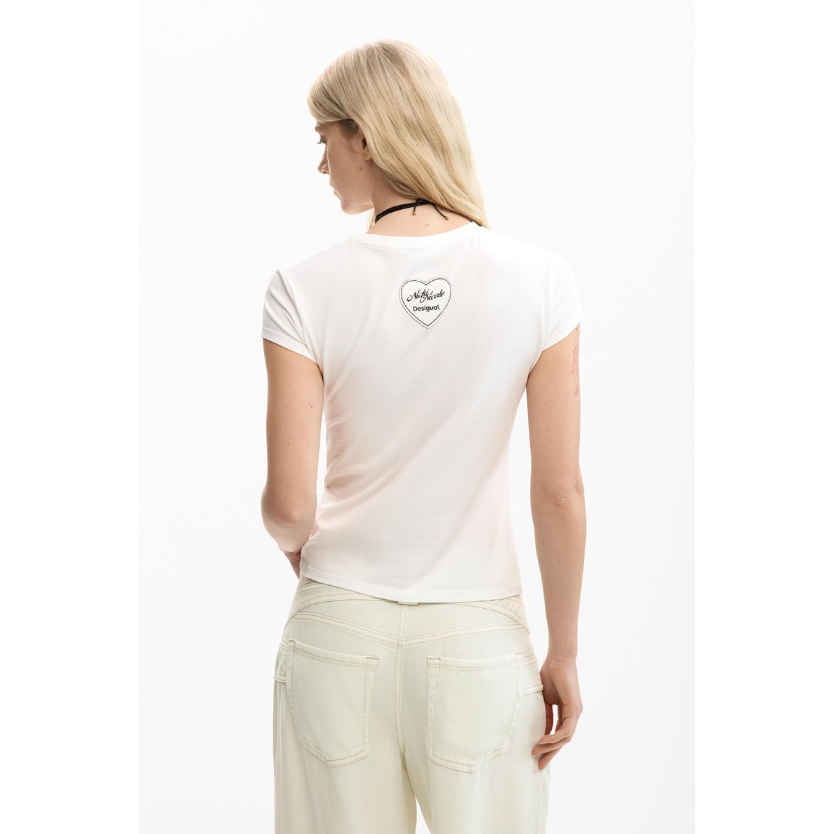 T-shirt moulant Boys Lie blanc, DESIGUAL