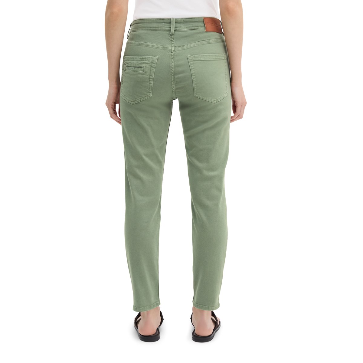 Jeans modèle Theda boyfriend en mélange de coton organique vert clair, MARC O'POLO