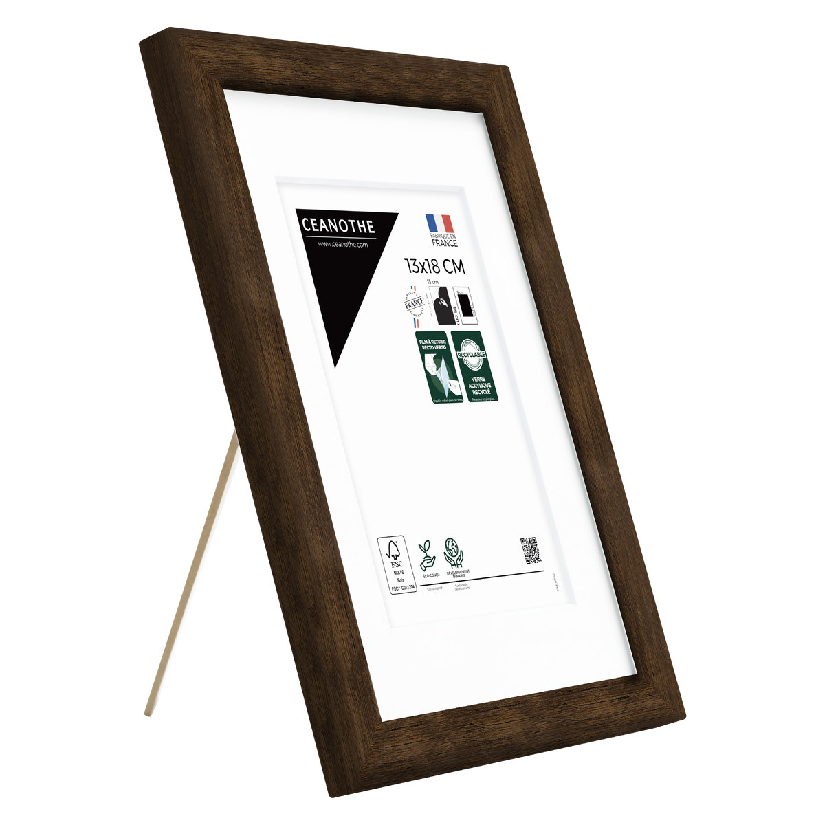 Cadre Photo Avec Passe-partout En Bois WILD brun, CEANOTHE