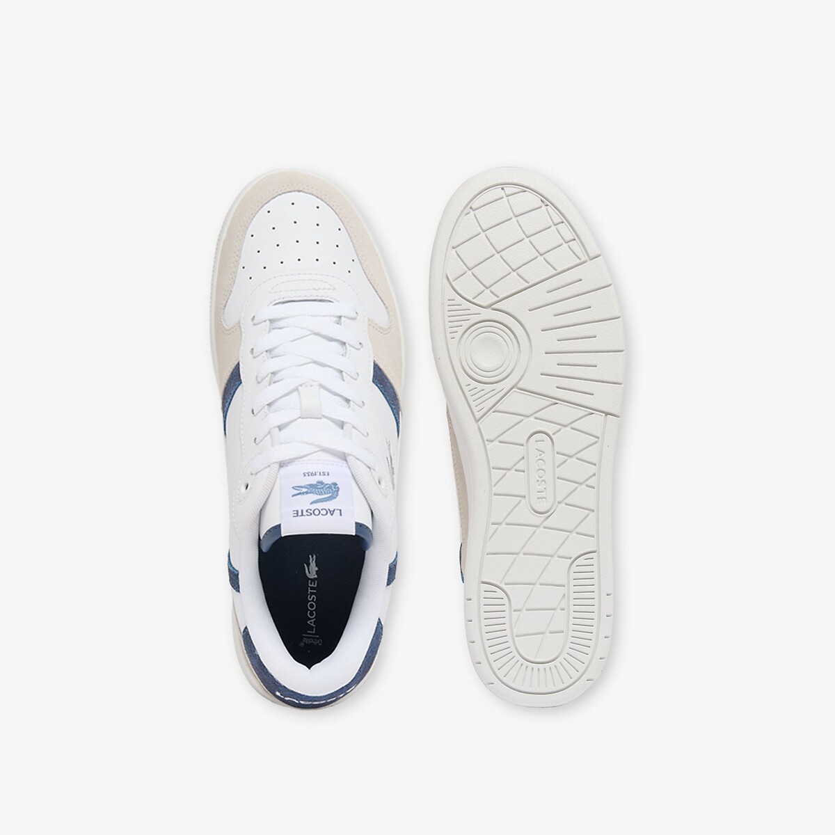 Baskets basses T Clip Set blanc/bleu, LACOSTE
