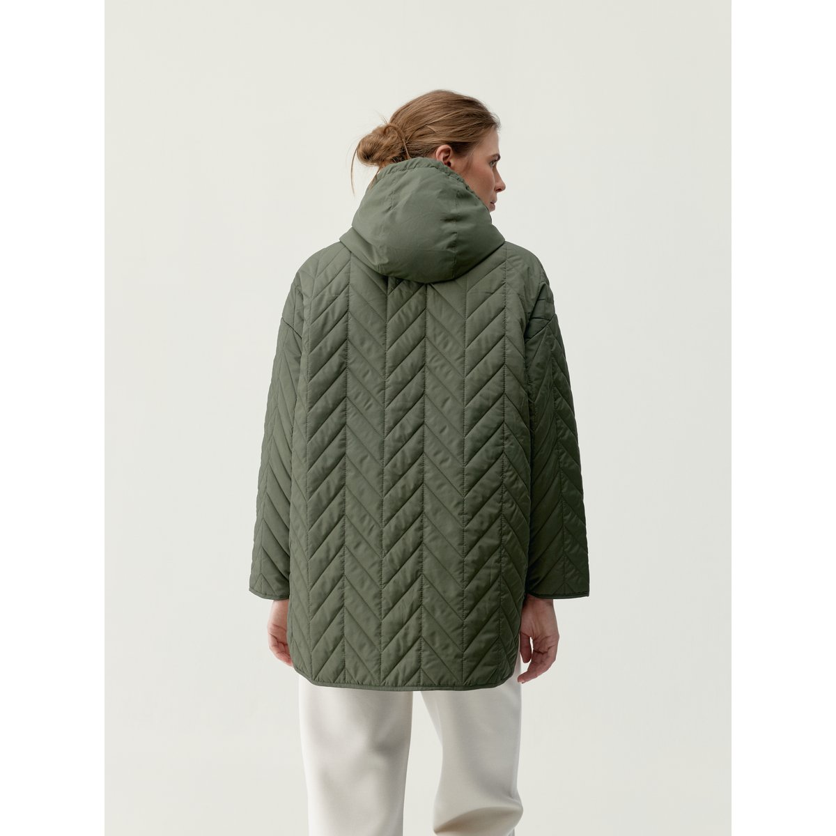 Manteau de sport femme Tenzo À capuche réversible vert kaki/bordeaux, BORN