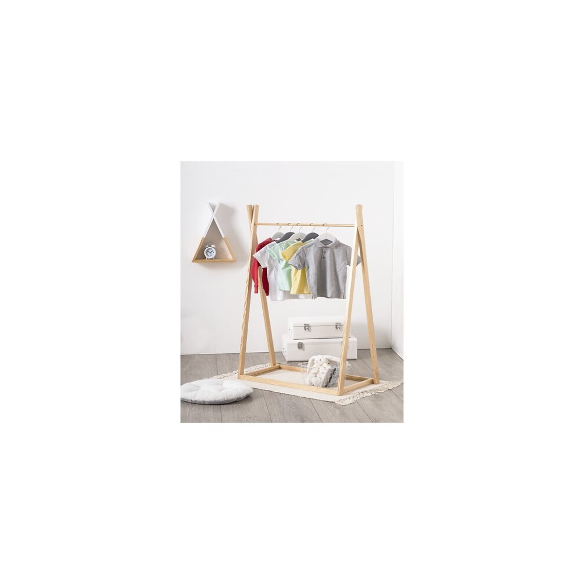 Penderie scandinave blanche pour enfant beige, ATMOSPHERA