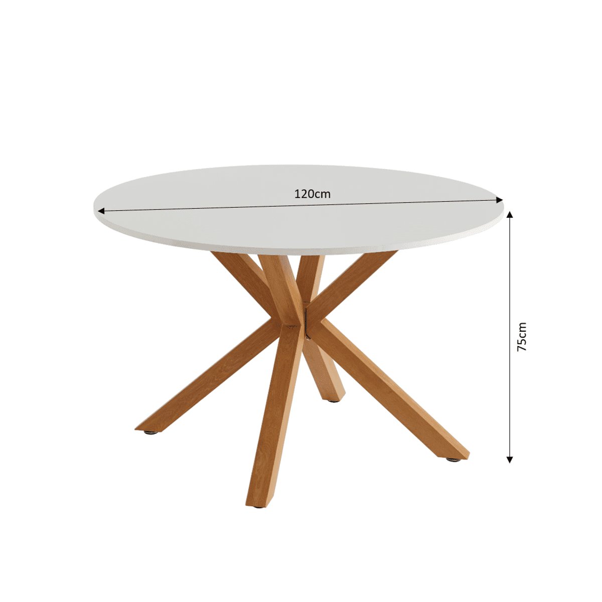 Table à manger ronde HARRY blanc, BAÏTA