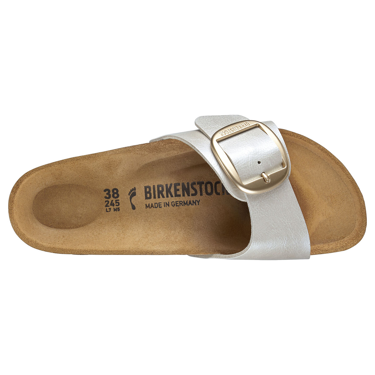 Mules simple bride MADRID BIG BUCKLE blanc nacre, BIRKENSTOCK