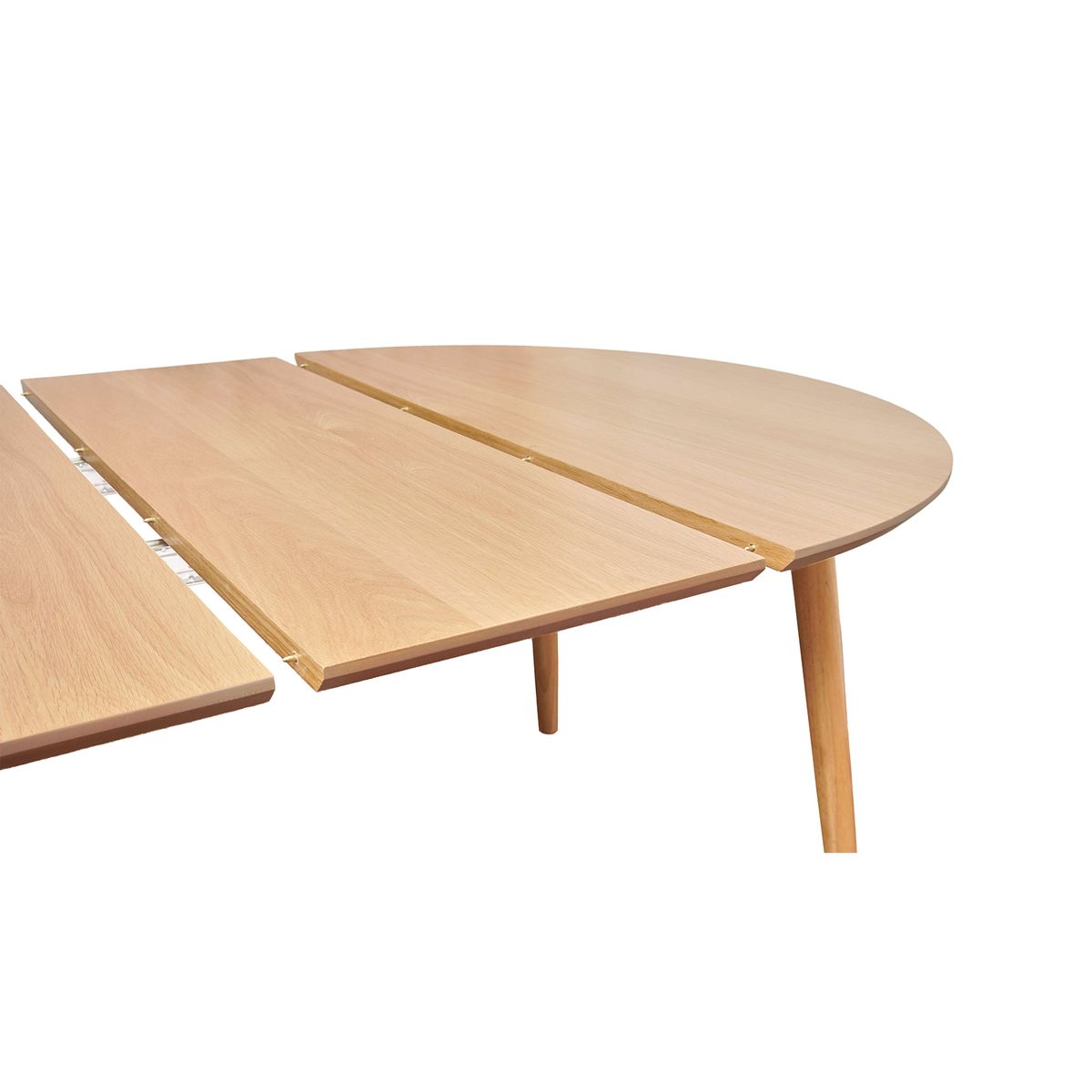 Table repas 140-220 cm placage chêne avec 2 allonges naturel clair, ZAGO