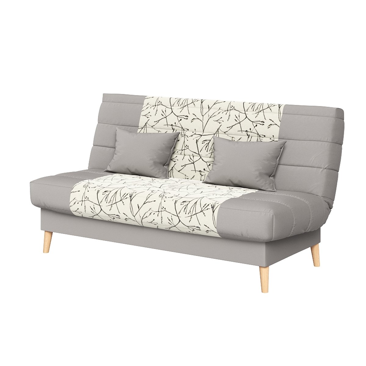 Banquette convertible SOHO clic clac, couchage 130 x 190 avec rangement intégré + 2 coussins OFFERTS, Beige à motifs beige à motifs, RELAXIMA