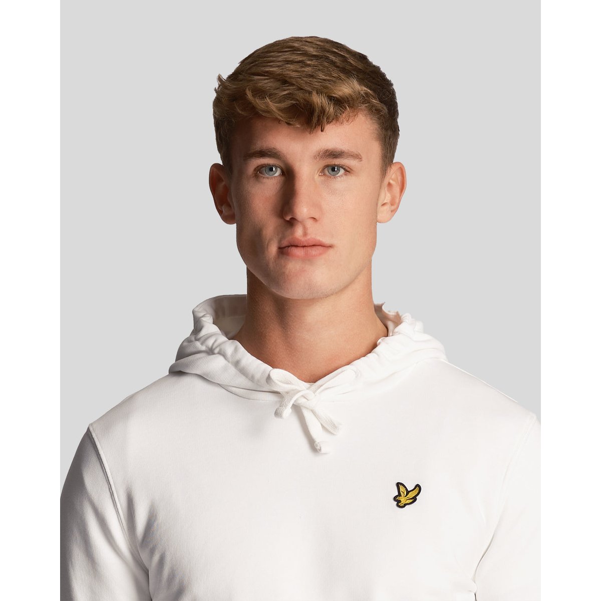 Sweat à capuche en coton loopback blanc, LYLE & SCOTT
