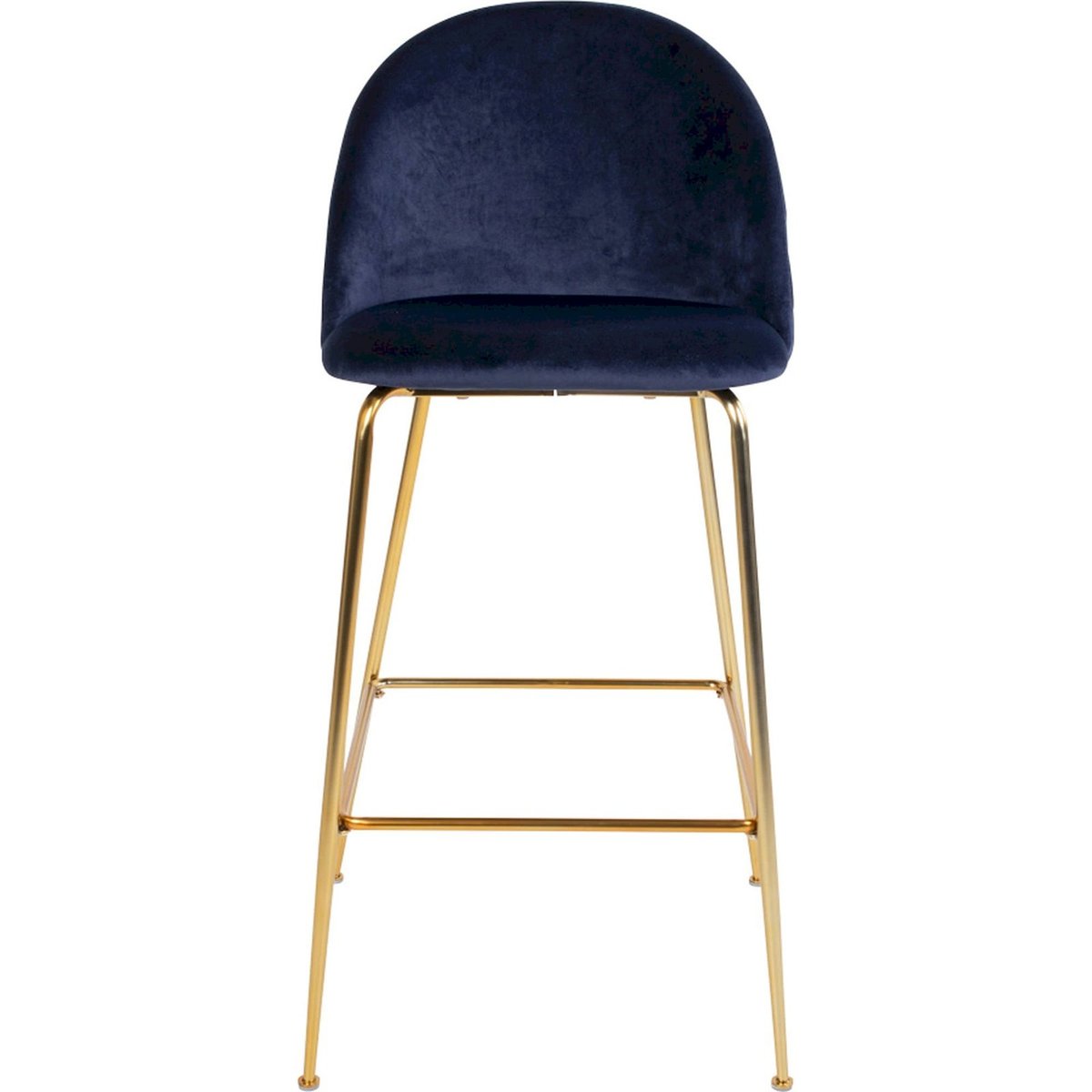 Chaise de bar en velours collection RALLSY bleu marine et doré, RECOLLECTION