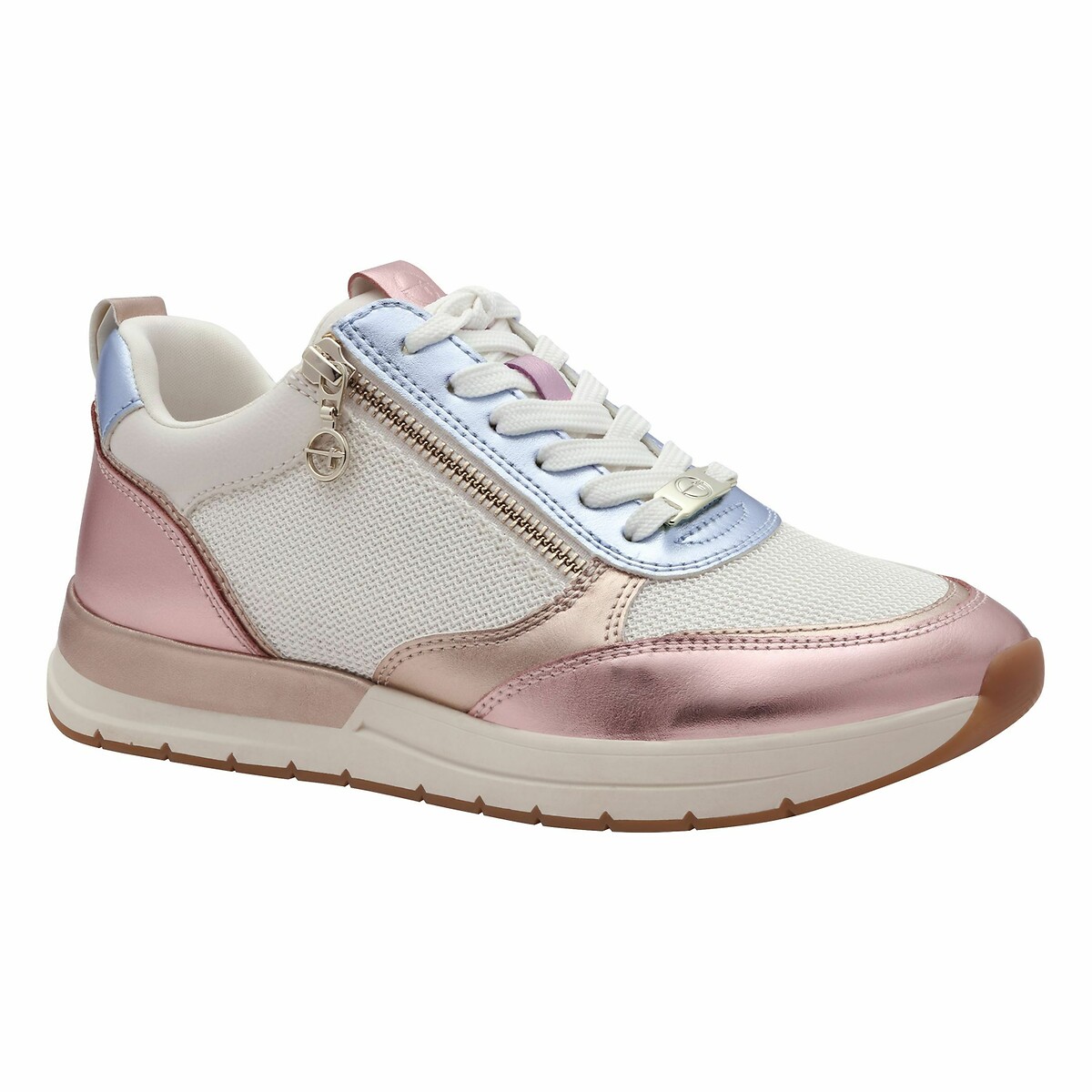 Zip-Up Trainers white/pink, TAMARIS